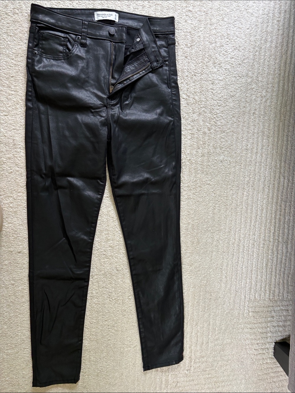 Abercrombie & Fitch Black Skinny coated Jeans